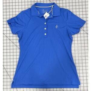 Peter Millar Blue Polo Logo Buttons Small Sun Protection SPF 50 I4